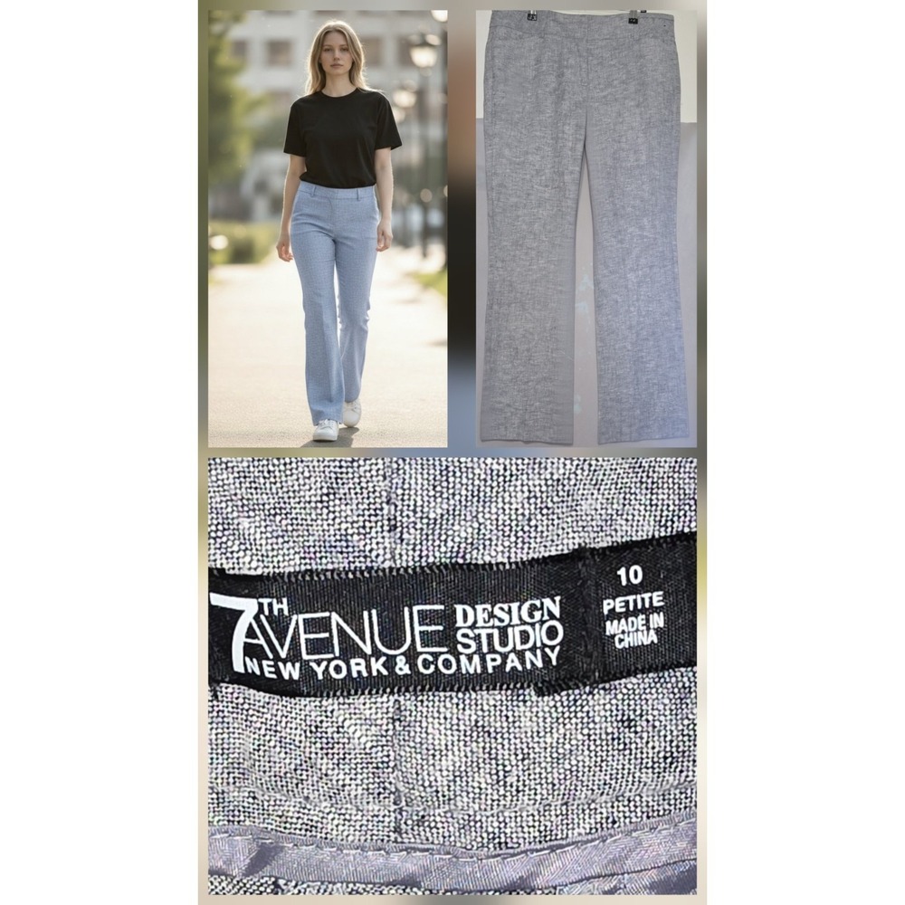 NEW YORK 7 TH AVENUE WOMENS Linen PANTS Straight Size 10 33x30